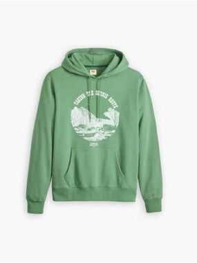 Levi's XXL Green Graphic Pullover Hoodie for Men